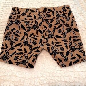 Men's Goodthreads Shorts Dk Khaki/Black Leaf Print 36waist cotton slight stretch